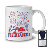 Little Firecracker, Joyful 4th Of July Independence Day Fireworks Lover, Matching Patriotic T-Shirt