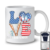 Love Bartender, Amazing 4th Of July American Flag, Matching Careers Proud Patriotic T-Shirt