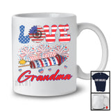 Love Being Called Grandma, Cheerful 4th Of July American Flag Firecracker, Patriotic Family Group T-Shirt