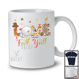 Love Fall Y'All; Joyful Thanksgiving Autumn Leaves Golf Team; Sport Player Playing Lover T-Shirt