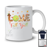 Love Fall Y'All; Joyful Thanksgiving Autumn Leaves Tennis Team; Sport Player Playing Lover T-Shirt