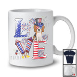 Love, Proud 4th Of July Beagle American Flag Fireworks Firecrackers, Patriotic Group T-Shirt