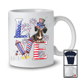 Love, Proud 4th Of July Dachshund American Flag Fireworks Firecrackers, Patriotic Group T-Shirt
