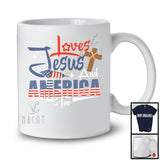 Loves Jesus And America Too, Amazing 4th Of July American Flag Firecracker Fireworks, Patriotic T-Shirt