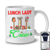 Lunch Lady Crew; Cheerful Christmas Three Santa Elf Reindeer Jobs Tools; Proud Careers T-Shirt