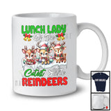 Lunch Lady Of The Cutest Little Reindeers; Adorable Christmas Three Reindeers; Snowing Jobs T-Shirt