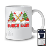 Lunch Lady; Awesome Christmas Moon Tree Santa Lunch Lady Tools; Proud X-mas Jobs T-Shirt