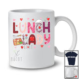 Lunch Lady; Lovely Valentine's Day Leopard Plaid Hearts Lunch Tray; Proud Jobs Careers Family Group T-Shirt