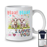 Maa Maa Means I Love You, Adorable Goats Flowers Farm Animal, Matching Farmer Lover T-Shirt