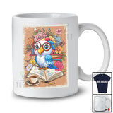 Macaw Glasses Reading Book Coffee, Lovely Bird Flowers, Books Nerd Reader Lover T-Shirt