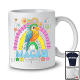 Macaw Squad, Adorable Flowers Rainbow Animal Lover, Floral Matching Women Girls Group T-Shirt