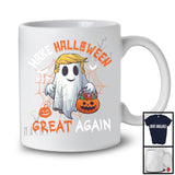 Make Halloween Great Again; Sarcastic Halloween Boo Ghost American President Hair; Pumpkin T-Shirt