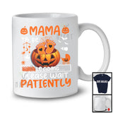 Mama To Be Please Wait Patiently; Awesome Halloween Pregnancy Footprint Pumpkin; Family T-Shirt