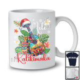 Mele Kalikimaka; Awesome Christmas Lights Guitar Santa; Hawaiian Flowers X-mas Family Group T-Shirt