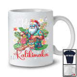 Mele Kalikimaka; Awesome Christmas Lights Santa; Hawaiian Flowers X-mas Family Group T-Shirt