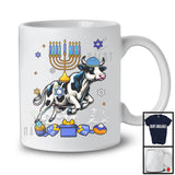 Menorah Chanukah On Cow; Humorous Hanukkah Cow Farmer Lover; Matching Family Group T-Shirt