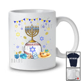 Menorah With Baseball Equipment; Wonderful Hanukkah Family Baseball Player Playing; Sport Team T-Shirt