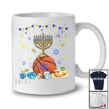 Menorah With Basketball Equipment; Wonderful Hanukkah Family Basketball Player Playing; Sport Team T-Shirt