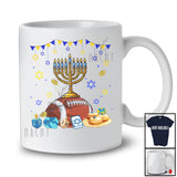 Menorah With Football Equipment; Wonderful Hanukkah Family Football Player Playing; Sport Team T-Shirt