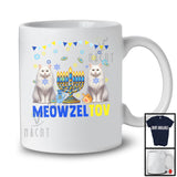 Meowzel Tov; Adorable Hanukkah Two Cat Lover Menorah; Chanukah Matching Family Group T-Shirt