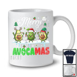 Merry Avocamas; Amazing Christmas Three Santa Elf Reindeer Avocado; Vegan Group T-Shirt