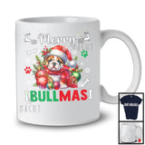 Merry Bullmas; Adorable Christmas Bulldog Santa; X-mas Ornaments Snowing Around T-Shirt