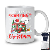 Merry Camping Christmas; Awesome X-mas Snowing Camping Truck Lover; Family Group T-Shirt