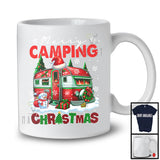 Merry Camping; Joyful Christmas Santa Camping Lover; X-mas Snowing Around T-Shirt