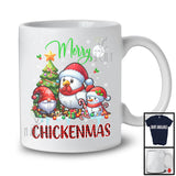 Merry Chickenmas; Amazing Christmas Tree Pajama Santa Chicken; Plaid Snowman Gnome Farmer T-Shirt