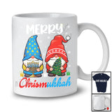 Merry Chrismukkah; Adorable Christmas Tree Hanukkah Two Gnomes Menorah; Family Group T-Shirt