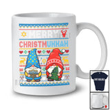 Merry Chrismukkah; Adorable Christmas Tree Hanukkah Two Gnomes Menorah; Sweater Family T-Shirt