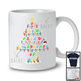 Merry Christmas ASL; Colorful X-mas Lights Tree Hand Sign Language; Family Group T-Shirt