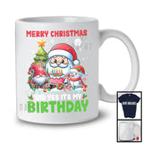 Merry Christmas And Yes It's My Birthday, Adorable X-mas Tree Santa Snowman Gnomes, Snowing T-Shirt