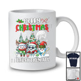 Merry Christmas Brush Them All; Joyful X-mas Tree Santa Teeth Tooth; Dental Dentist Group T-Shirt