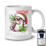 Merry Christmas Stoner; Amazing X-mas Santa Sunglasses Smoking; Smoker 420 Stoner T-Shirt