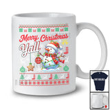 Merry Christmas Yall; Cheerful X-mas Lights Snowman Snowing Around; Sweater Family Group T-Shirt