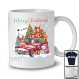 Merry Christmas; Adorable X-mas Tree Present Box On Pickup Truck; Snowman Snowing T-Shirt