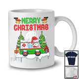 Merry Christmas; Amazing X mas Moon Tree Santa Ambulance Driver Lover; Family Group T-Shirt