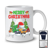 Merry Christmas; Amazing X mas Moon Tree Santa Garbage Truck Driver Lover; Family Group T-Shirt