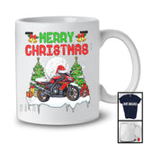 Merry Christmas; Amazing X mas Moon Tree Santa Motorbike Riding Lover; Family Group T-Shirt