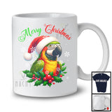 Merry Christmas; Amazing X-mas Santa Parrot Bird Lover; Snowing Around Family Group T-Shirt