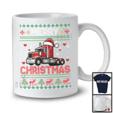 Merry Christmas; Amazing X mas Sweater Santa Trucker Lover; Snowing Family Careers T-Shirt