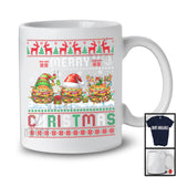 Merry Christmas, Awesome Christmas Sweater Santa ELF Reindeer Hamburgers, X-mas Food Lover T-Shirt
