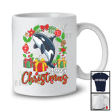 Merry Christmas; Awesome X-mas Orca Sea Animal Lover; Snowing Matching Family Group T-Shirt