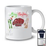 Merry Christmas; Awesome X-mas Plaid Snowing Chef Tools; Chef Proud Jobs Group T-Shirt