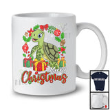 Merry Christmas; Awesome X-mas Turtle Sea Animal Lover; Snowing Matching Family Group T-Shirt