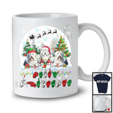 Merry Christmas; Fantastic Christmas Moon Three Bearded Collies; ASL Sign Language Moon T-Shirt