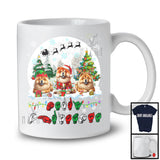 Merry Christmas; Fantastic Christmas Moon Three Chow Chows Owner; ASL Sign Language Moon T-Shirt