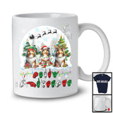 Merry Christmas; Fantastic Christmas Moon Three Shetland Sheepdogs; ASL Sign Language Moon T-Shirt