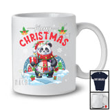 Merry Christmas; Fantastic X-mas Lights Santa Panda Snowing Around; Wild Animal Lover T-Shirt